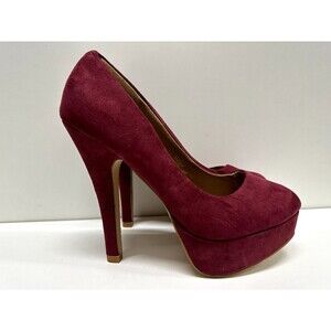 Bella Marie  Lucia women size 6 burgundy faux suede platform stiletto heel shoes